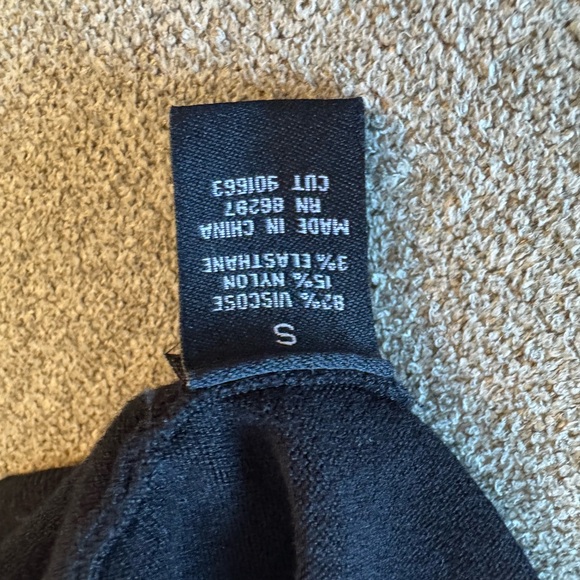 BCBG Elegant Black Faux Sweater Wrap Dress SIZE SMALL Long Sleeve w Belt - Picture 9 of 12